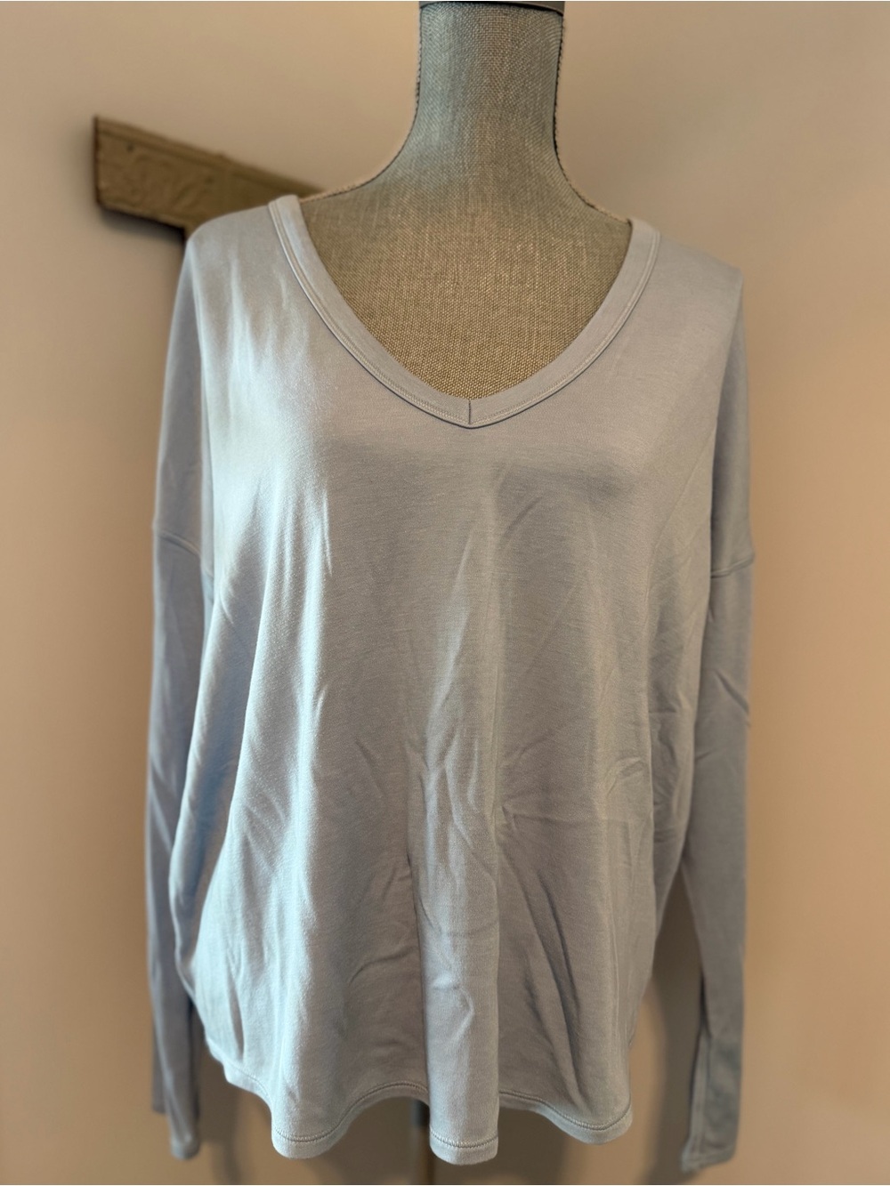 KIT AND ACE long sleeve oversized V-neck soft top minimalist balletcore casual